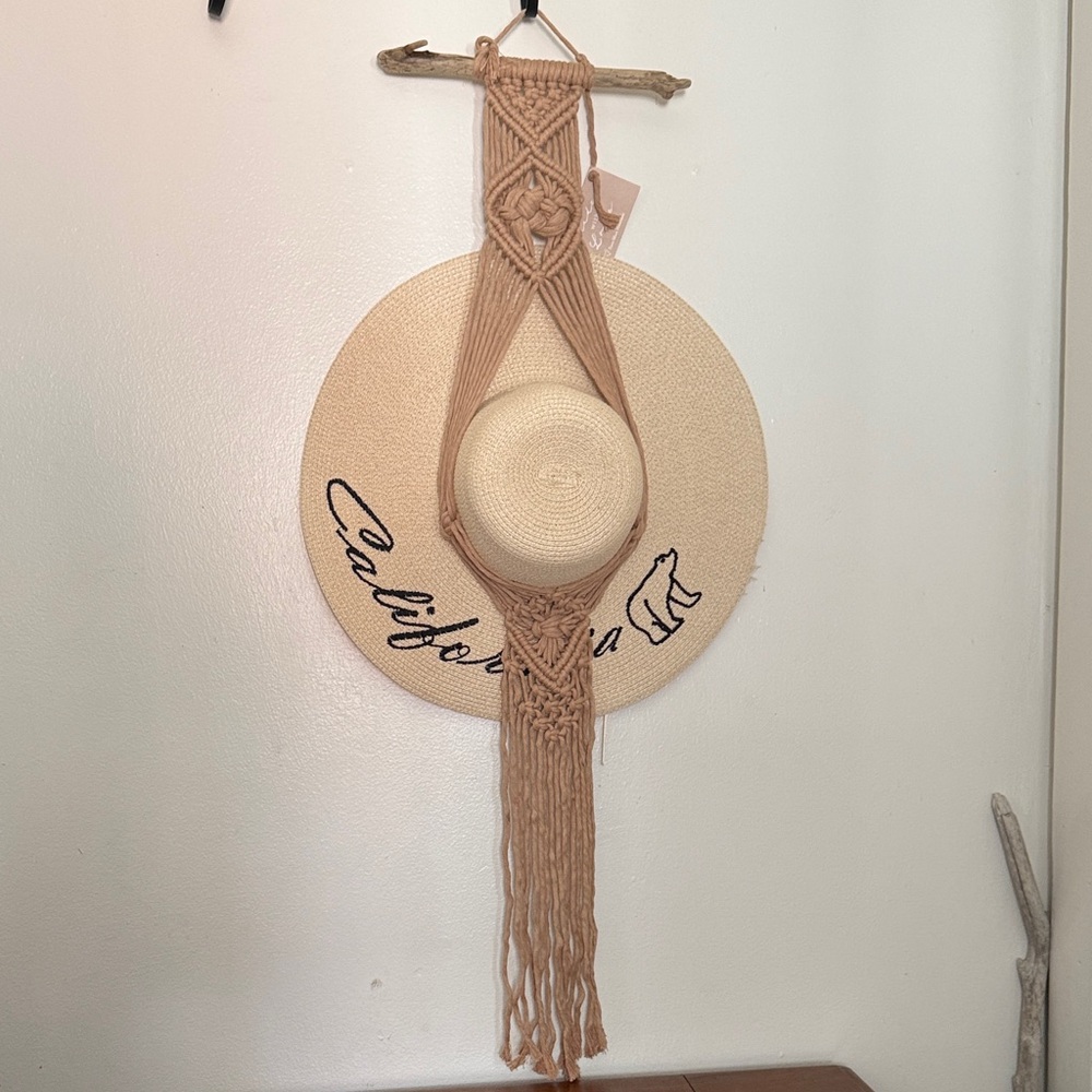 Handmade macrame hat hangers